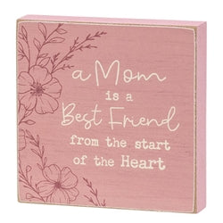Wildflower Friend Mom Sister 4" Square Block - 3 Asstd