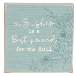 Wildflower Friend Mom Sister 4" Square Block - 3 Asstd