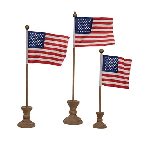 3/Set - Pedestals with Flags