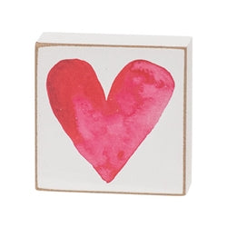 Watercolor Heart 2" Square Block - 4 Asstd