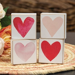 Watercolor Heart 2" Square Block - 4 Asstd