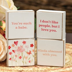 Kinda Obsessed 2" Square Block - 4 Asstd