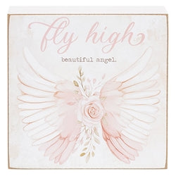 Fly High Angel Wings Box Sign - 2 Asstd
