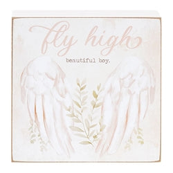 Fly High Angel Wings Box Sign - 2 Asstd