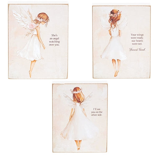 Angel Watching Block - 3" x 4" - 3 Asstd