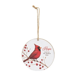 Love Hope Loved Round Cardinal Ornament - 3 Asstd