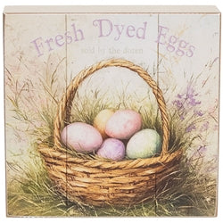 Vintage Easter Egg Basket Box Sign - 3 Asstd