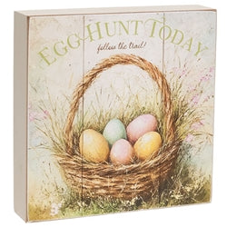 Vintage Easter Egg Basket Box Sign - 3 Asstd