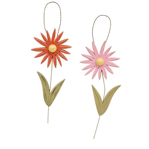 Distressed Wood Flower Hanger - 2 Asstd