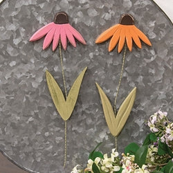 Distressed Wood Coneflower Magnet - 2 Asstd