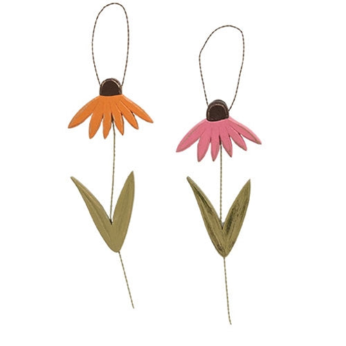 Distressed Wood Coneflower Hanger - 2 Asstd