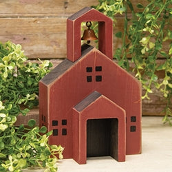 Distressed Wooden Primitive Schoolhouse Block