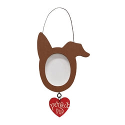 Dog Shape Frame Ornament - 3 Asstd