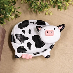 Resin Black & White Cow Trinket Dish