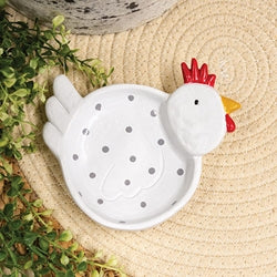 Resin Polka Dot Chicken Trinket Dish