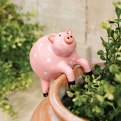 Pink Pig Plant Pot Hanger