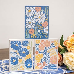 Blue Floral Block - 4.5"x6" - 3 Asstd.