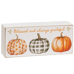 Always Wonderfall Pumpkin Box Sign - 2 Asstd.