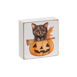 Welcome Scaredy Cat 2" Sq. Block - 4 Asstd.