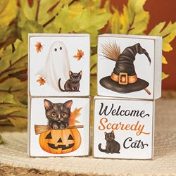 Welcome Scaredy Cat 2" Sq. Block - 4 Asstd.