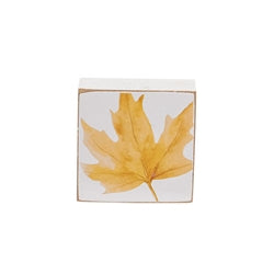 Hello Fall Watercolor Leaf 2" Sq. Block - 4 Asstd.