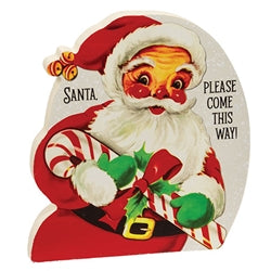 Chunky Wooden Vintage Santa Sitter - 3 Asstd.