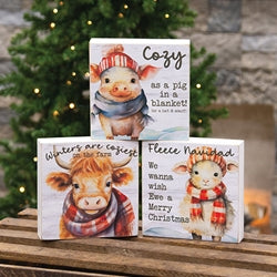 Cozy on the Farm Box Sign - 3 Asstd.