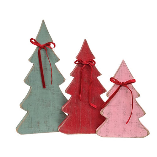 3/Set - Rustic Wood Christmas Tree Sitters