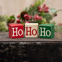 3/Set - Ho Ho Ho/Joy Reversible Wooden Blocks