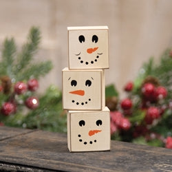 3/Set - Snowman/Ghost Reversible Wooden Blocks