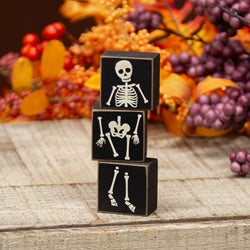 3/Set - Boo & Skeleton Reversible Mini Blocks