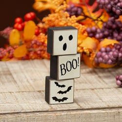 3/Set - Boo & Skeleton Reversible Mini Blocks