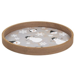 Scattered Frosty & Flakes Wooden Tray - 11.75"