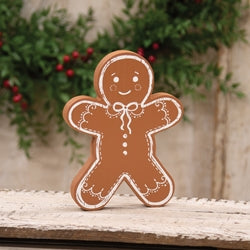 Wooden Gingerbread Man Sitter - 7"H