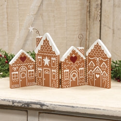 Hinged Wooden Gingerbread Village Sitter