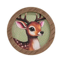Nostalgic Winter Friend Portrait Mini Round Framed Sign - 4 Asstd.