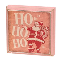 Nostalgic Santa Distressed Wooden Block - 3 Asstd.