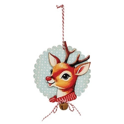 Nostalgic Christmas Friends Wooden Jingle Ornament - 3 Asstd.