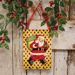Layered Wooden Vintage Merry Christmas Santa Hanger