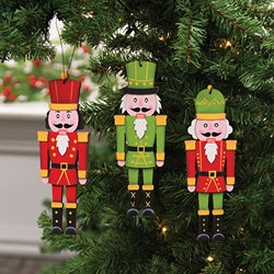 Layered Wooden Nutcracker Ornament - 3 Asstd.