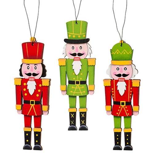 Layered Wooden Nutcracker Ornament - 3 Asstd.
