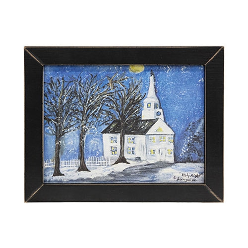 Holy Night Textured Framed Print - 12" x 9.5"