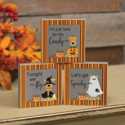 Let's Get Spooky Dog 4" Square Block - 3 Asstd.