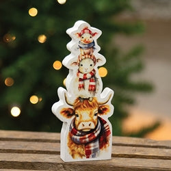 Wooden Winter Animals on the Farm Stack