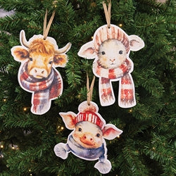 Winter Baby Animals On The Farm Ornament - 3 Asstd.