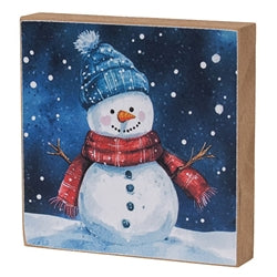 Midnight Snowman 4" Square Block - 3 Asstd.