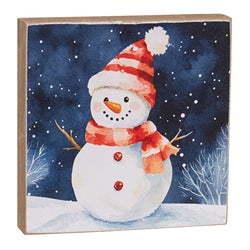 Midnight Snowman 4" Square Block - 3 Asstd.