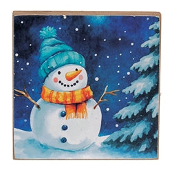 Midnight Snowman 4" Square Block - 3 Asstd.