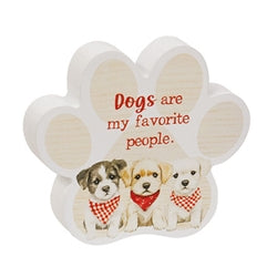 Dear Santa Wooden Pawprint Sitter - 4 Asstd.