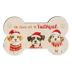 Paw-Some Wooden Christmas Bone Magnet - 3 Asstd.